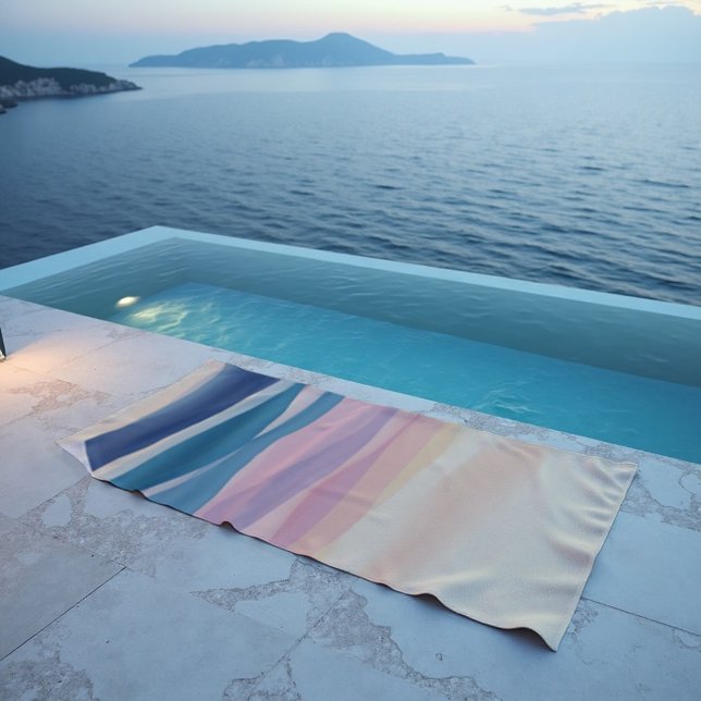 Toalha De Praia Lavanda Abstrato do fluido do lado da (Experience dusk serenity. Your elegant Lavender Tide towel for modern coastal luxury.)