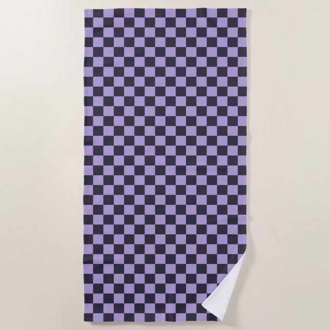 Toalha De Praia Lavender haze checkerboard pattern (Frente)