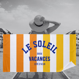 Toalha De Praia Le Soleil Vacances Côte d'Azur Cabana Stripe