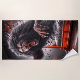 Toalha De Praia Leão Assustador