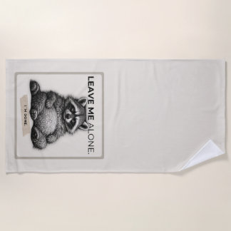 Toalha De Praia Leave Me Alone Raccoon Doormat | Funny Introvert