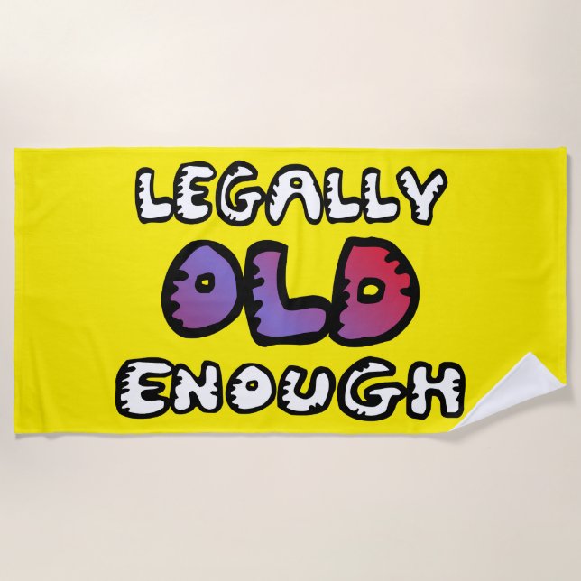 Toalha De Praia Legally old enough (Frente)