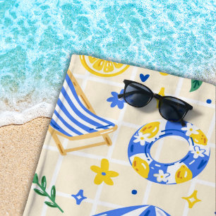 Toalha De Praia Lemon Cute Verão Náutico