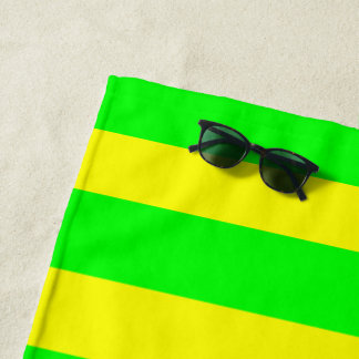 Toalha De Praia Lemon Yellow and Lime Green Stripes 