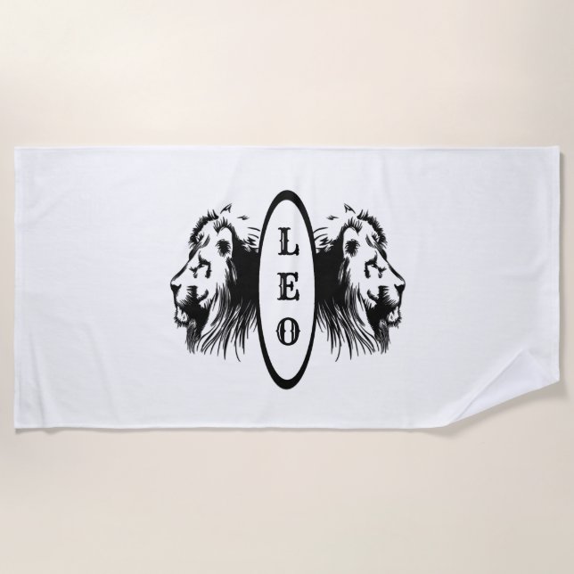 Toalha De Praia Leo Lion Zodiac (Frente)