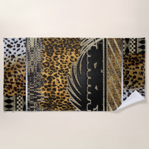 Toalha De Praia Leopardo Africano em Movimento