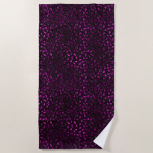 Toalha De Praia Leopardo roxo e Dourado Design 5