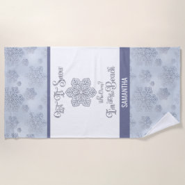 Toalha De Praia Let it Snow–Funny Christmas Beach Silver