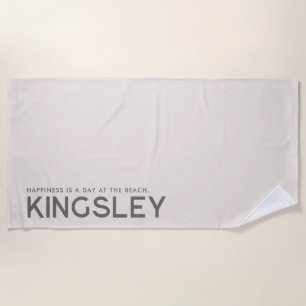 Toalha De Praia Leve Cinza Personalizada Slogan Beach Towel