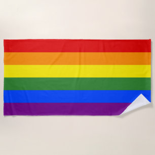 Toalha De Praia LGBTQ Pride Rainbow Stripes Beach Towel
