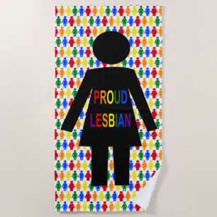 Toalha De Praia LGBTQ Silhouette Lésbica e Damas Arco-Íris