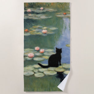 Toalha De Praia Lilas de Gato de Lã de Água de Lâmpada