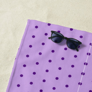 Toalha De Praia Lilás Roxo Lavanda Bolinhas Pontilhadas Lilac