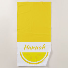 Toalha De Praia Limão amarelo personalizado