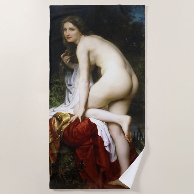 Toalha De Praia Linda mulher Bather (de Bouguereau) (Frente)