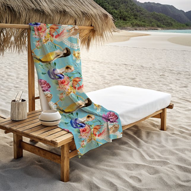 Toalha De Praia Linda Sereia Lover Floral (Criador carregado)