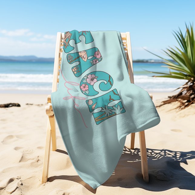 Toalha De Praia Linda vida na praia (The perfect towel for a day at the beach.)
