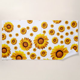 Toalha De Praia Lindas flores amarelas