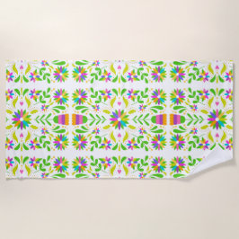 Toalha De Praia Lindas flores mexicanas exóticas