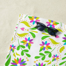 Toalha De Praia Lindas flores mexicanas exóticas