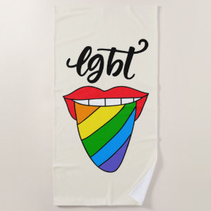 Toalha De Praia Língua arco-íris LGBT