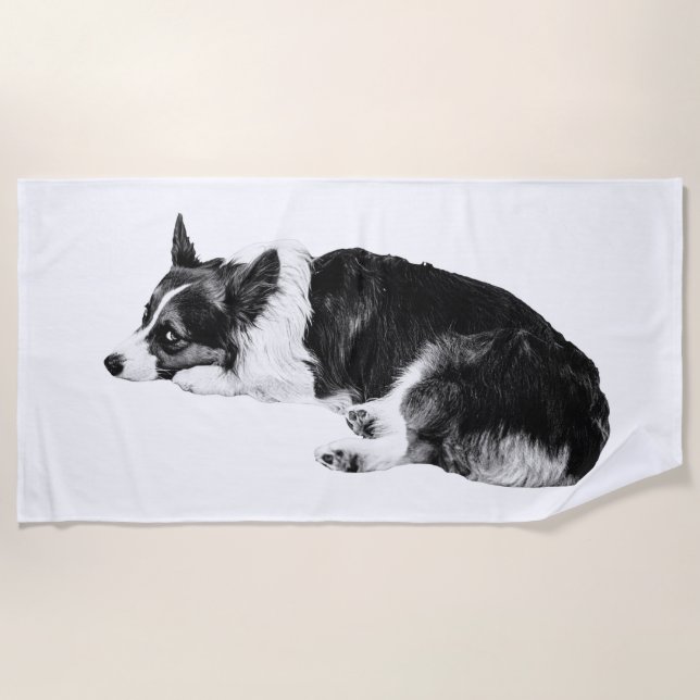 Toalha De Praia Linha Silenciada Corgi (Frente)