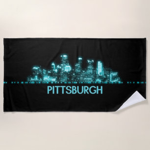 Toalha De Praia Linha Skyline de Pittsburgh