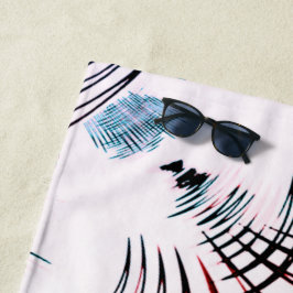 Toalha De Praia Linhas cruzadas de cores variadas em fundo claro