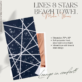 Toalha De Praia Linhas e Stars Beach Towel