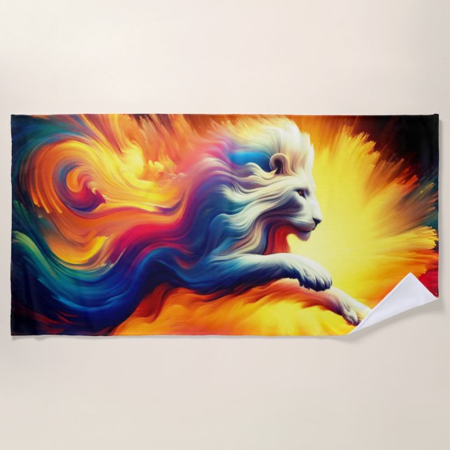Toalha De Praia Lion Art (Frente)