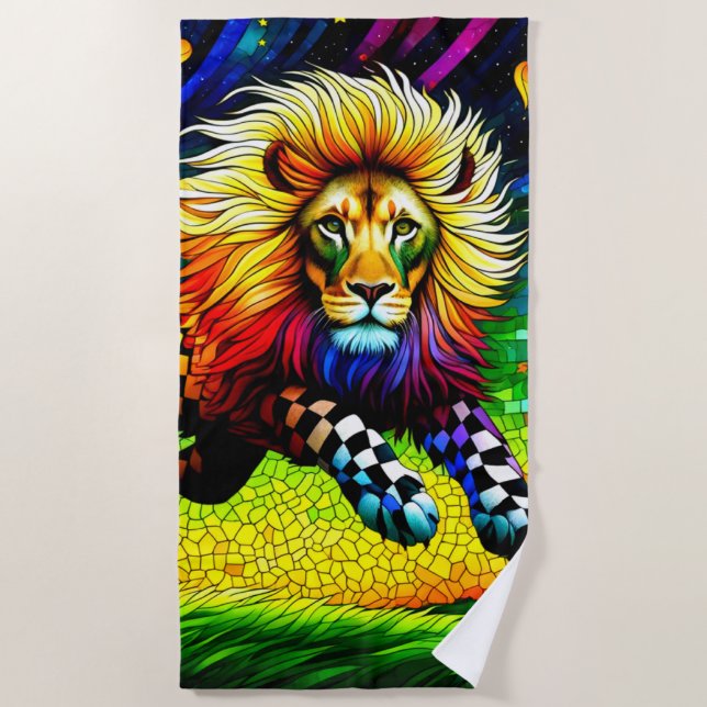 Toalha De Praia Lion Art (Frente)