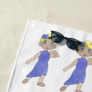 Toalha De Praia Lírica Dançarina Roxo Róplice Dança