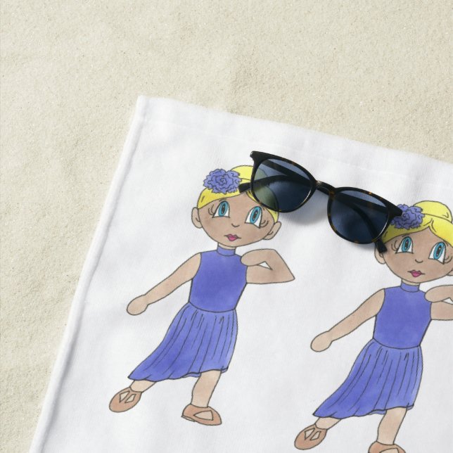 Toalha De Praia Lírica Dançarina Roxo Róplice Dança (In Situ)