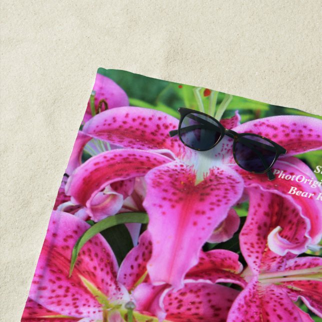 Toalha De Praia Lírios orientais do Stargazer, grande teste padrão (In Situ)