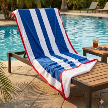 Listra de Cabana Vermelha Branca Azul 