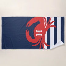 Listras Azuis Navais e Caranguejo Vermelho Monogra