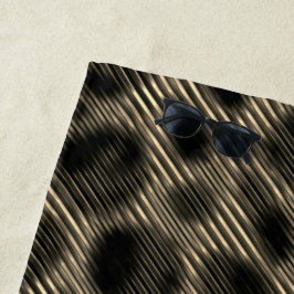 Toalha De Praia Listras beges estreitas e círculos escuros estranh