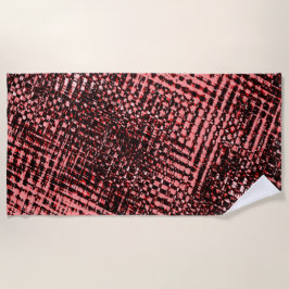 Toalha De Praia Listras cruzadas e indefinidas, cor de pêssego ou