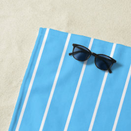 Toalha De Praia Listras de Verão Azul Céu e Branco