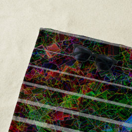 Toalha De Praia Listras estranhas e arranhões e linhas coloridas