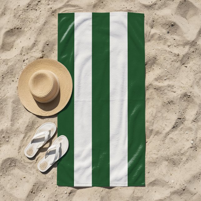 Toalha De Praia Listras No Sol Verde Branco (Criador carregado)
