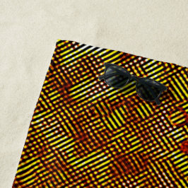 Toalha De Praia Listras queimadas e xadrez manchado