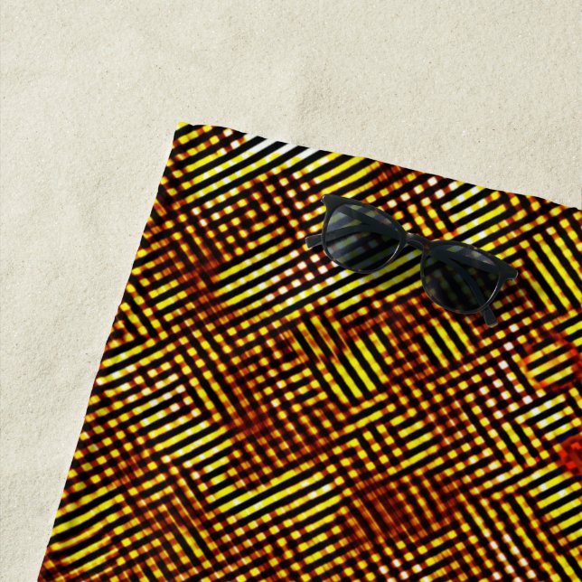 Toalha De Praia Listras queimadas e xadrez manchado (In Situ)