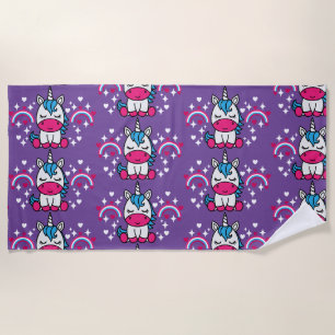Toalha De Praia Little Girls Unicorn Pony