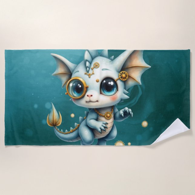 Toalha De Praia Little Steam Dragon – Professional Chaos Engineer. (Frente)