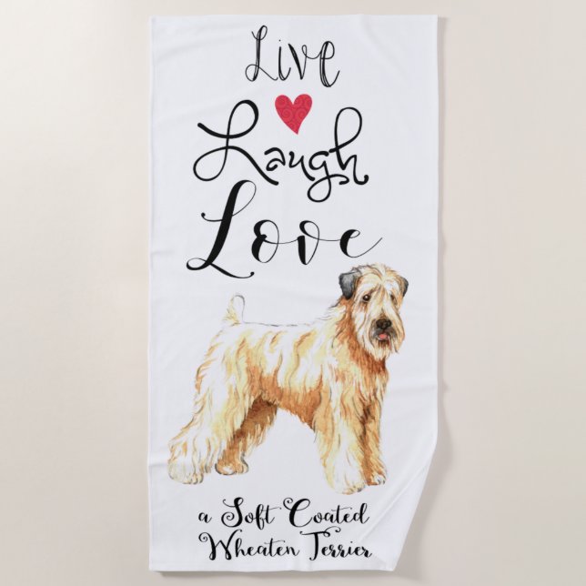 Toalha De Praia Live Laugh Love a Wheaten Beach Towel (Frente)