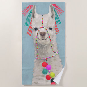 Toalha De Praia Llama Adorado - Branco