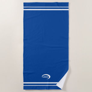 Toalha De Praia Logotipo Azul Moderno