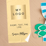 Toalha De Praia Logotipo comercial de assinatura de nome amarelo<br><div class="desc">Um fundo de cor amarela. Personalize e adicione o logotipo da sua empresa,  um texto (ou exclua se não desejar) seu nome. Texto preto.</div>