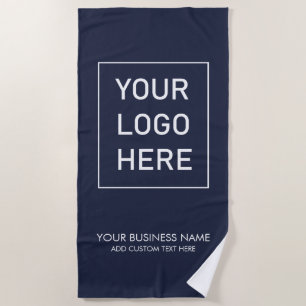 Toalha De Praia Logotipo comercial personalizado e Marinho da empr
